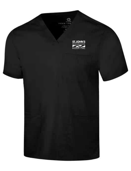 Wink Black Mens Premiere Flex V-Neck Top w/St. John's Riverside Logo