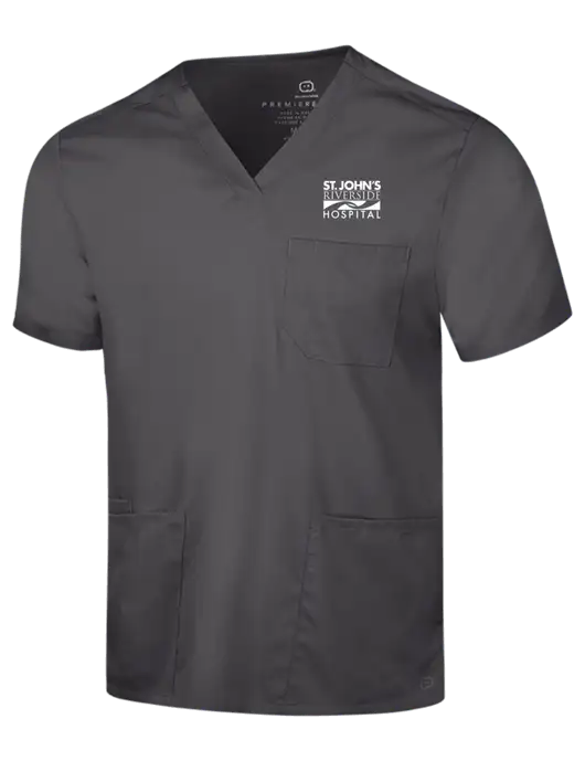 Wink Pewter Mens Premiere Flex V-Neck Top w/St. John's Riverside Logo