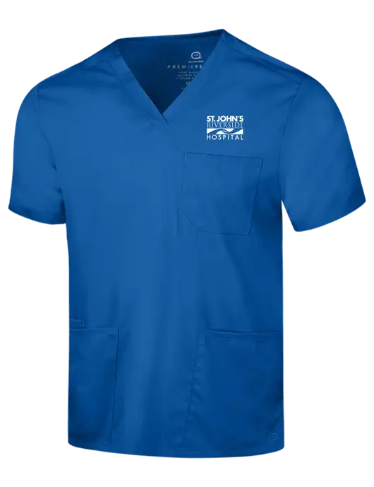 Wink Royal Mens Premiere Flex V-Neck Top w/St. John's Riverside Logo