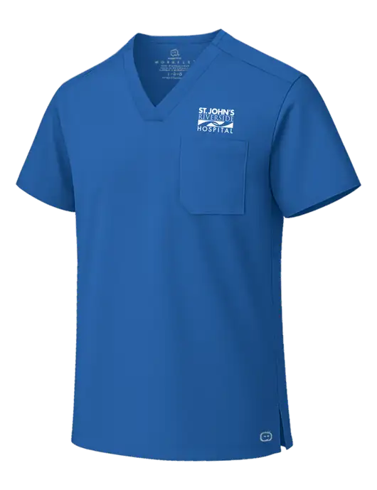 Wink Royal Unisex WorkFlex Chest Pocket V-Neck Top  w/St. John's Riverside Logo