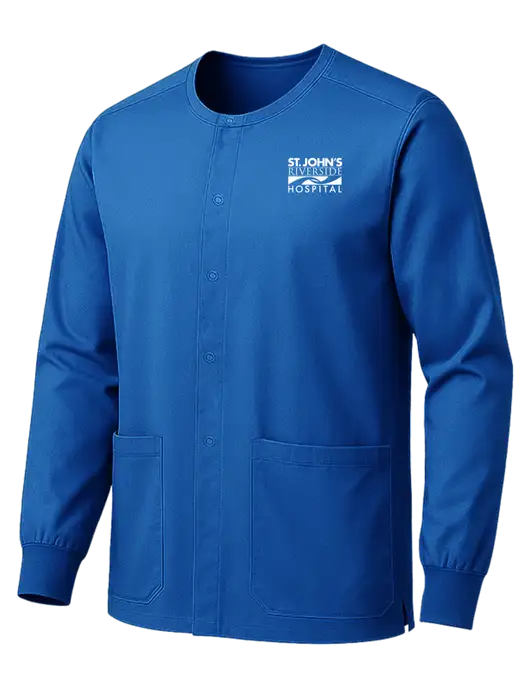 Wink WorkFlex Royal Snap-Front Scrub Jacket w/St. John's Riverside Logo