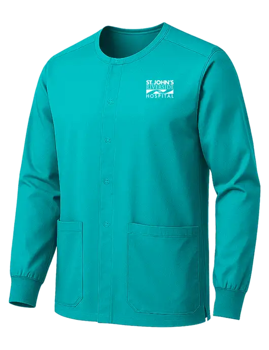 Wink WorkFlex Teal Snap-Front Scrub Jacket w/St. John's Riverside Logo