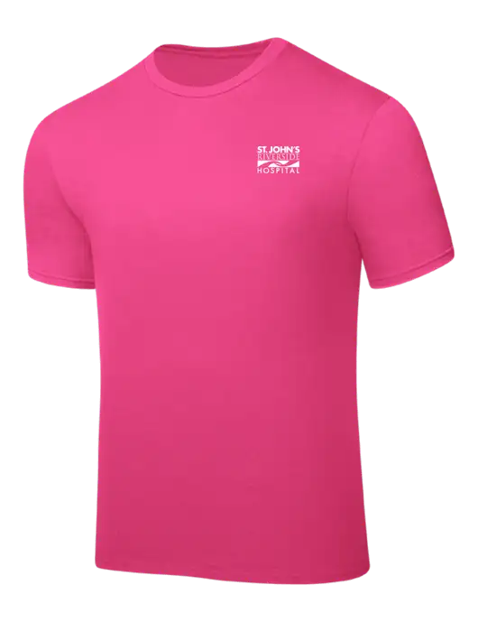 Neon Pink PosiCharge Competitor Tee w/St. John's Riverside Logo