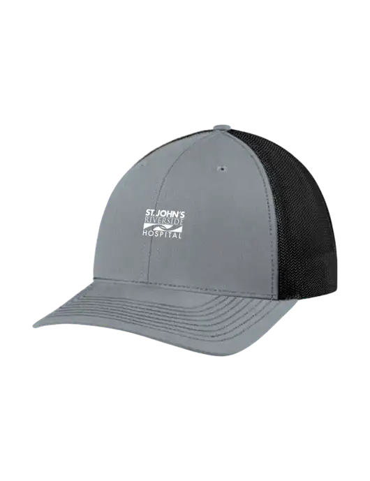 Richardson Adjustable Snapback Original 112 Trucker Cap Heather Grey w/Black Mesh w/St. John's Riverside Logo