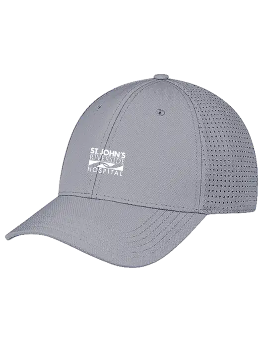 Grey Performance Stretchable Cap Hook & Loop w/St. John's Riverside Logo