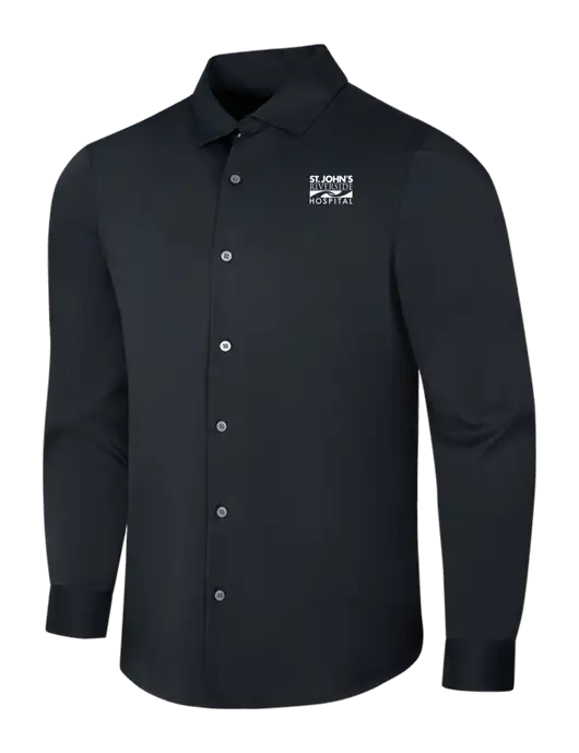 Black City Stretch Shirt w/St. John's Riverside Logo