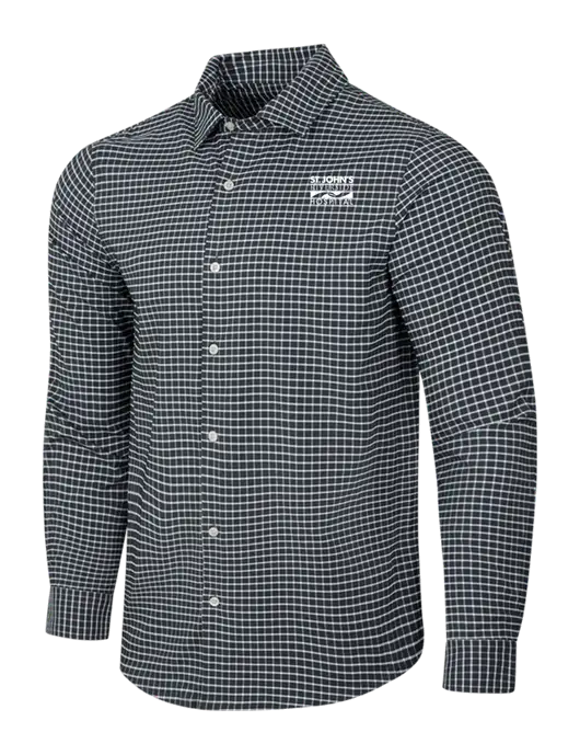 Dark Grey/White City Stretch Shirt w/St. John's Riverside Logo