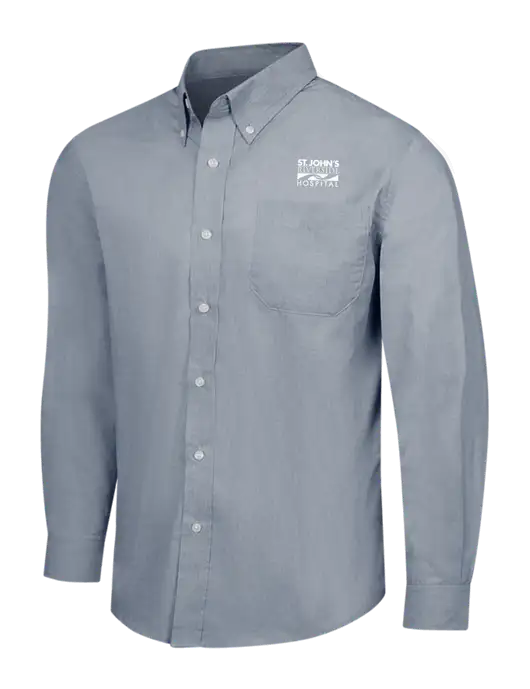 Navy Frost Crosshatch Easy Care Shirt w/St. John's Riverside Logo