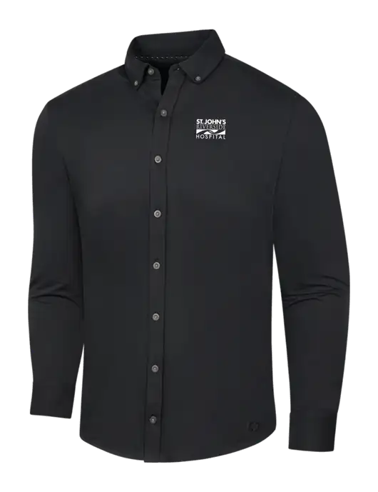 OGIO Blacktop Modern Code Stretch Button-Up Shirt w/St. John's Riverside Logo