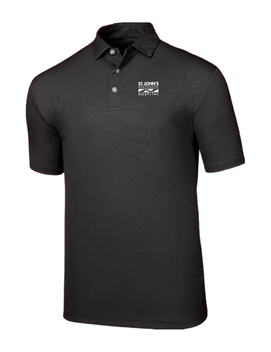 Callaway Birdseye Black Polo w/St. John's Riverside Logo
