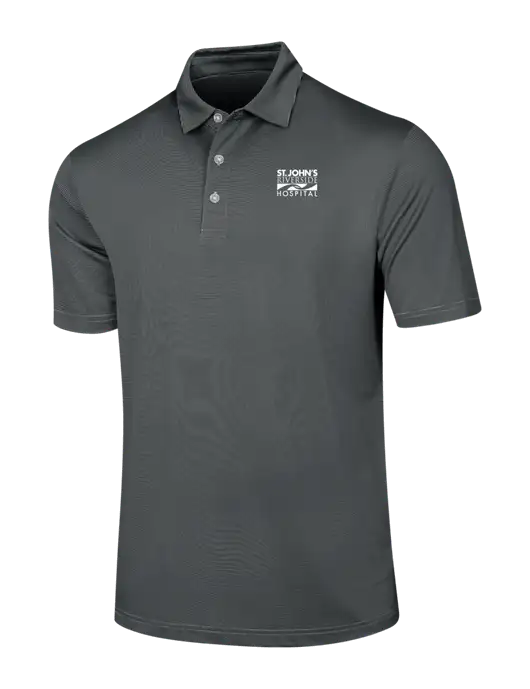 Callaway Black Fine Line Stripe Polo w/St. John's Riverside Logo