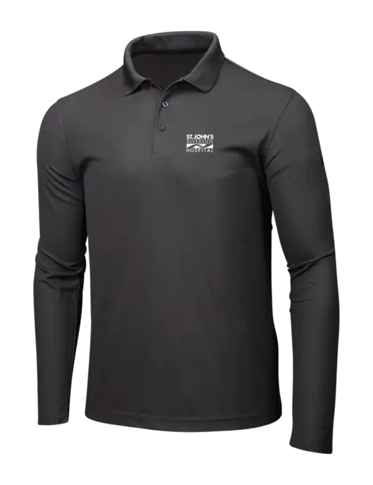 OGIO Charcoal Grey Caliber 2.0 Long Sleeve Polo w/St. John's Riverside Logo