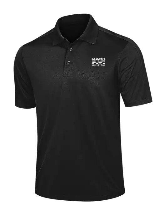 Black Diamond Textured Jacquard Polo w/St. John's Riverside Logo