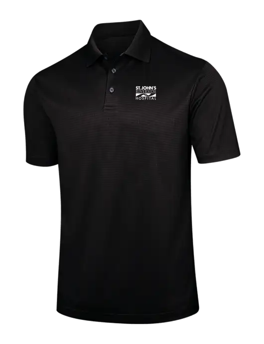 Black Performance Fine Jacquard Polo w/St. John's Riverside Logo