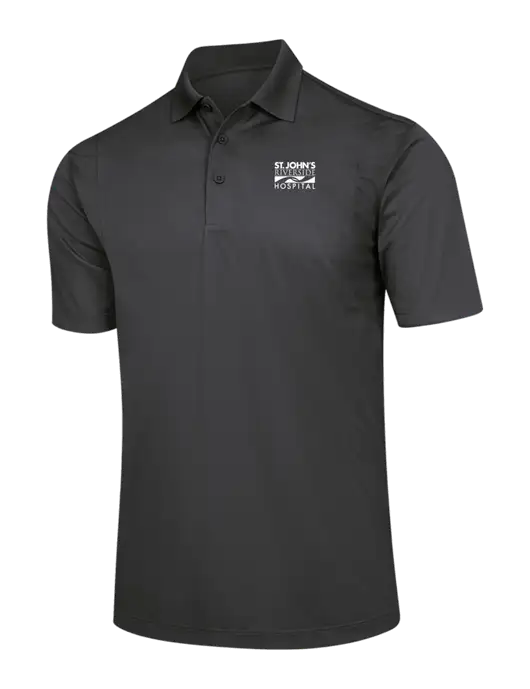 Dark Grey Micropique Sport-Wick Polo w/St. John's Riverside Logo