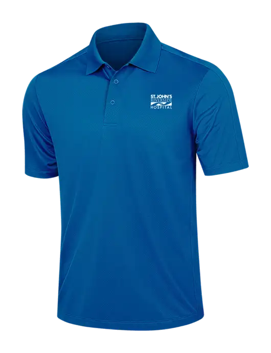 Dark Royal Blue Diamond Textured Jacquard Polo w/St. John's Riverside Logo