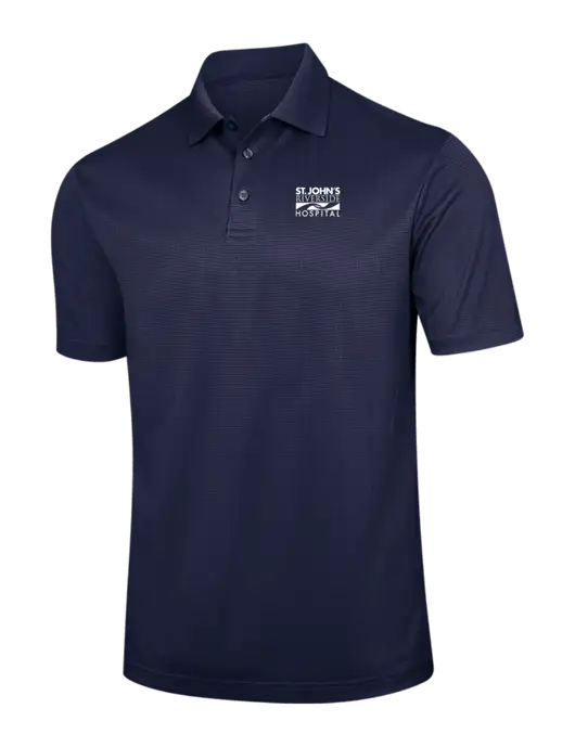 Navy Performance Fine Jacquard Polo w/St. John's Riverside Logo