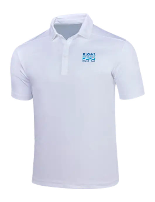 White Posi-UV Pro Polo w/St. John's Riverside Logo