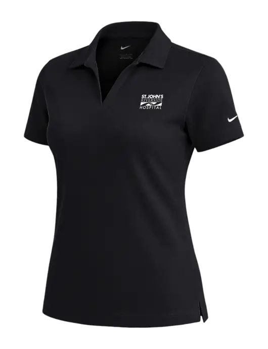 NIKE Black Womens Dri-Fit Micro Pique Polo w/St. John's Riverside Logo