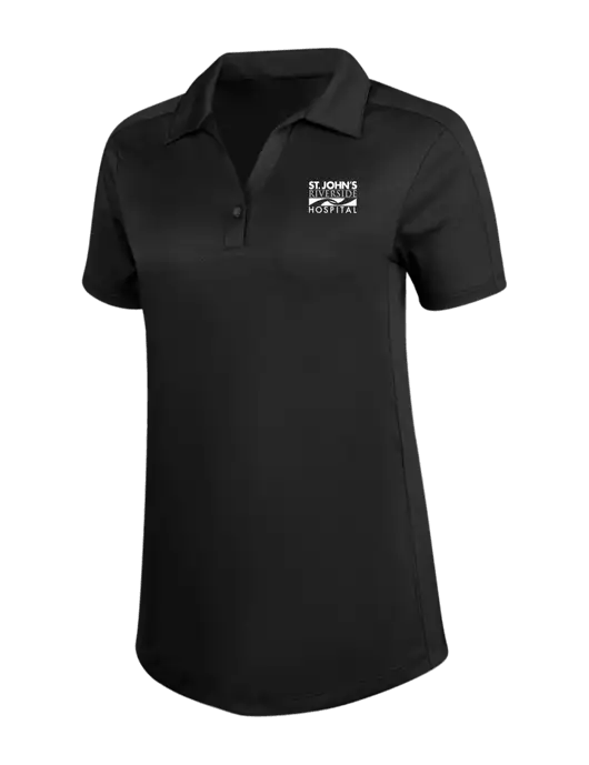 Womens Black Diamond Jacquard Polo w/St. John's Riverside Logo