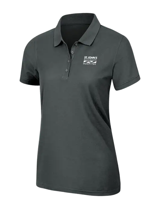 Dark Grey Womens Core Classic Pique Polo w/St. John's Riverside Logo