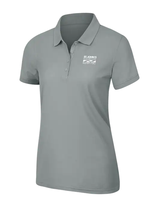 Light Grey Womens Core Classic Pique Polo w/St. John's Riverside Logo