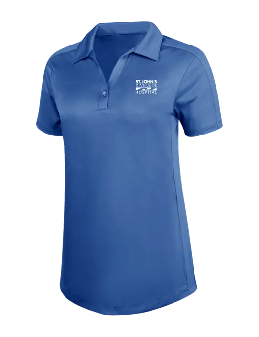 Womens Dark Royal Blue Diamond Jacquard Polo w/St. John's Riverside Logo