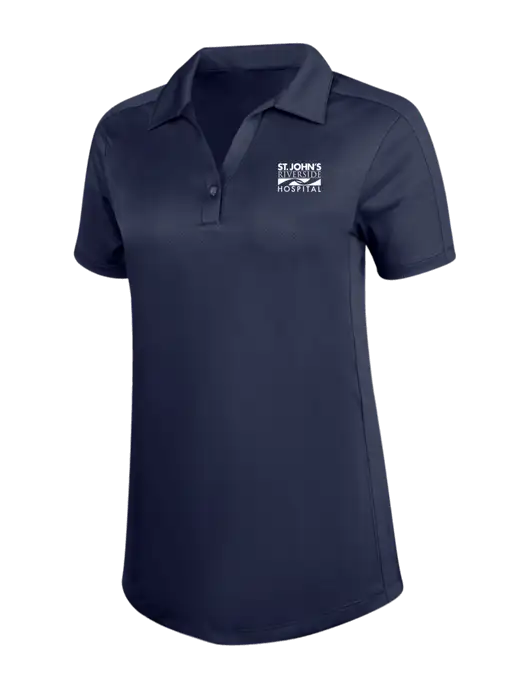 Womens Dark Navy Diamond Jacquard Polo w/St. John's Riverside Logo