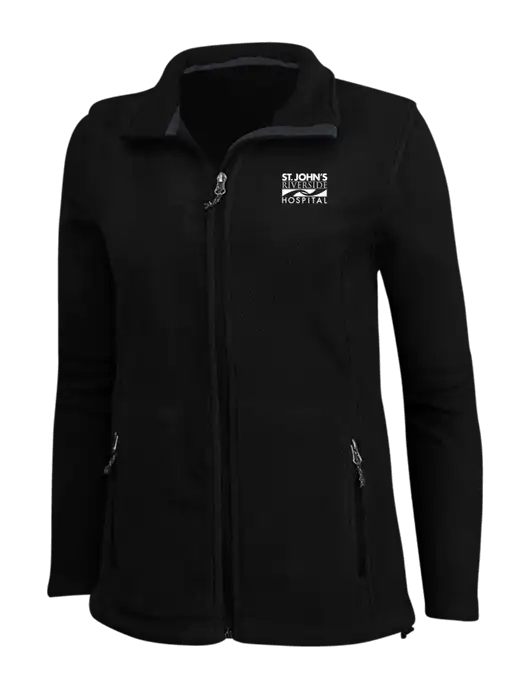 Womens Black Fleece Jacket w/St. John's Riverside Logo