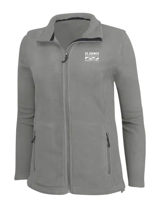 Womens Medium Grey Fleece Jacket w/St. John's Riverside Logo