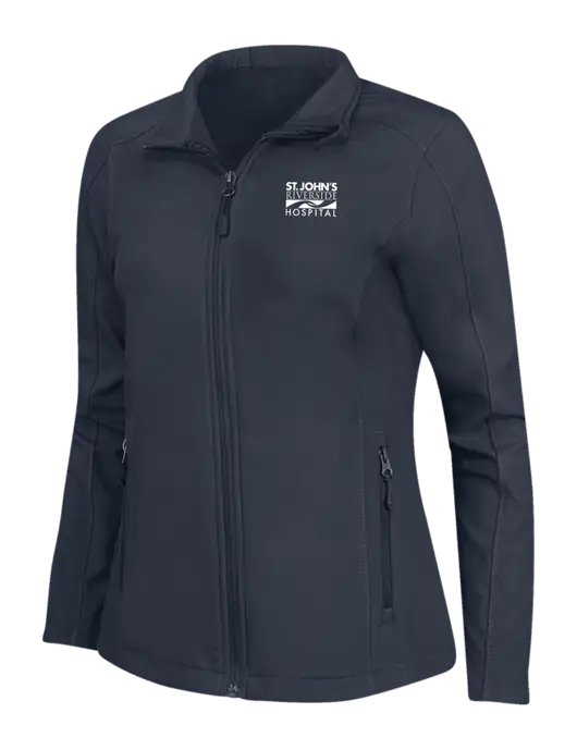 Navy Womens Core Soft Shell Jacket w/St. John's Riverside Logo