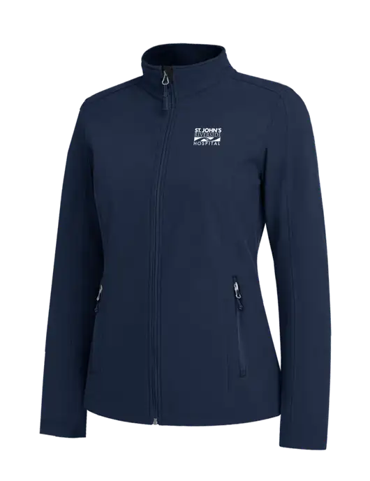 Navy Womens Core Soft Shell Jacket w/St. John's Riverside Logo