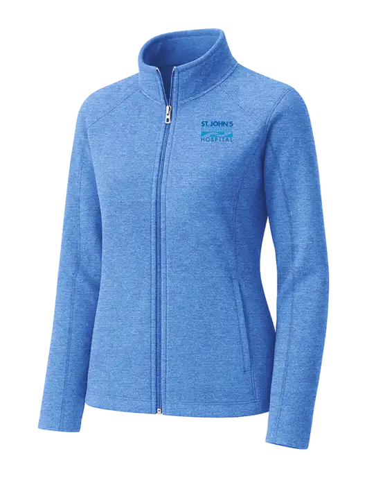Light Royal Heather Womens Microfleece Full-Zip Jacket w/St. John's Riverside Logo