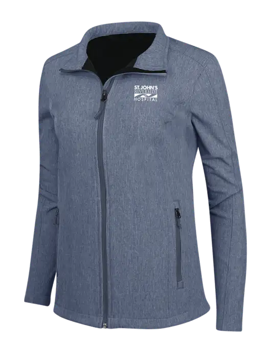 Navy Heather Womens Core Soft Shell Jacket w/St. John's Riverside Logo