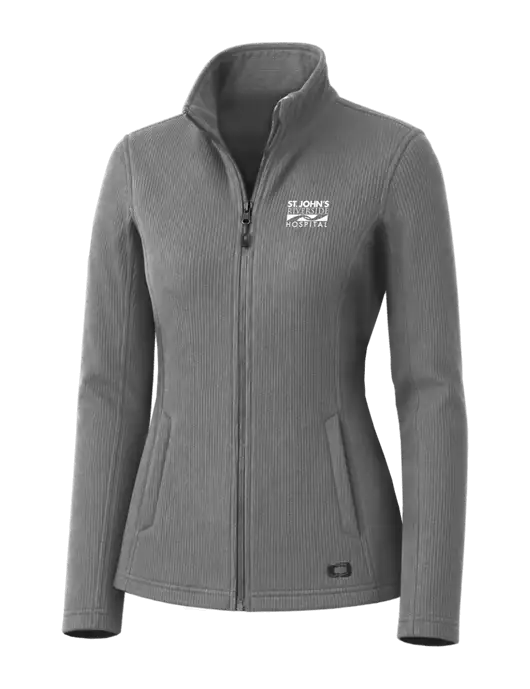 OGIO Medium Grey Womens Grit Fleece Jacket w/St. John's Riverside Logo