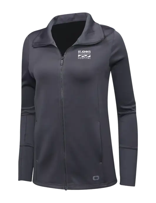 OGIO Dark Grey Womens Endurance Modern Performance Full-Zip w/St. John's Riverside Logo