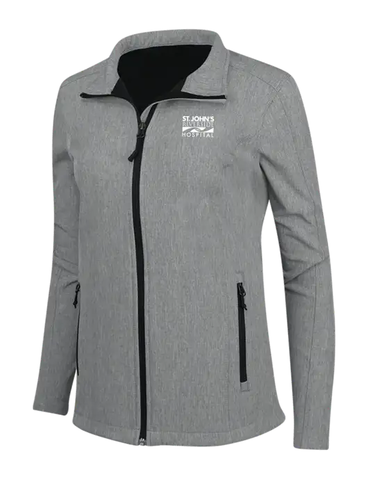 Medium Grey Heather Womens Core Soft Shell Jacket w/St. John's Riverside Logo