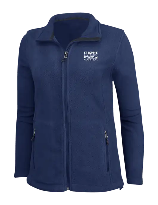 Womens Navy Fleece Jacket w/St. John's Riverside Logo