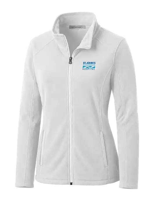 White Womens Microfleece Jacket w/St. John's Riverside Logo
