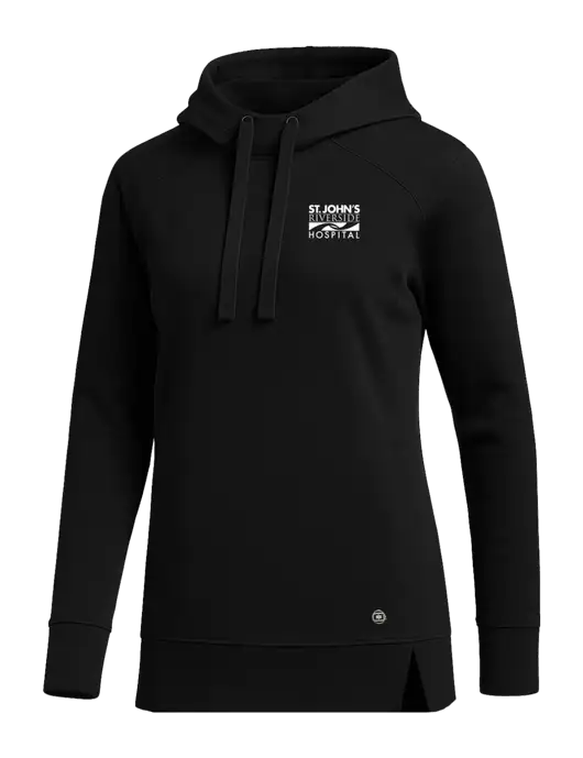 OGIO Black Womens Luuma Pullover Fleece Hoodie w/St. John's Riverside Logo