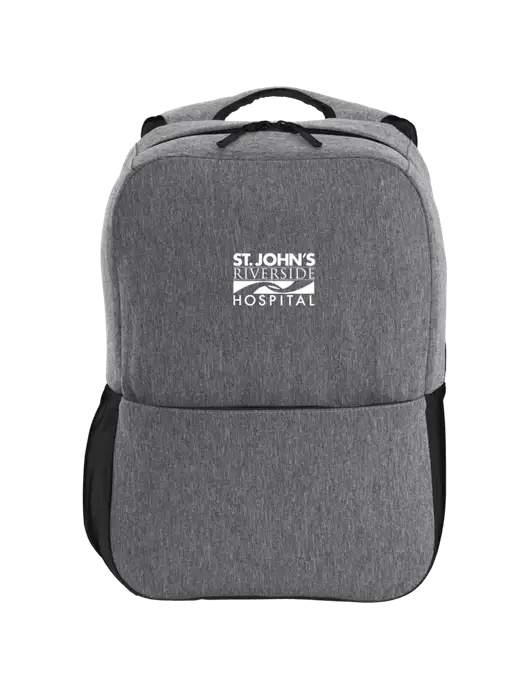 Access Square Laptop Graphite Heather/Black Backpack w/St. John's Riverside Logo
