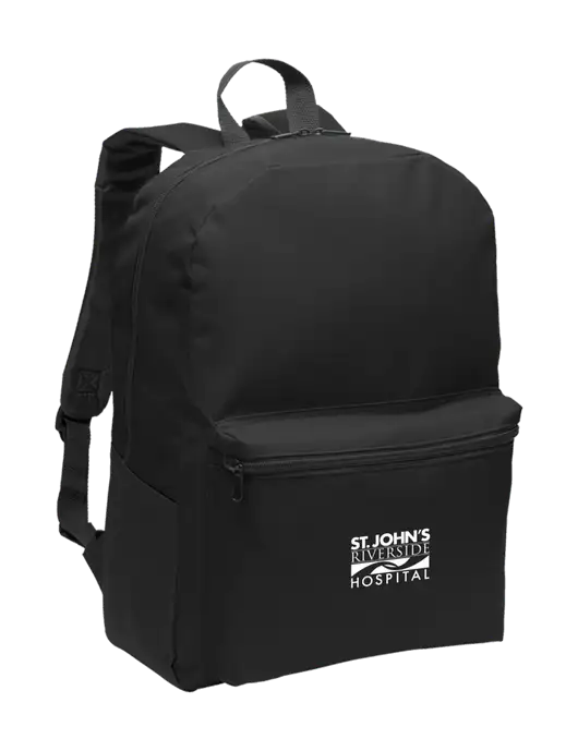 Casual Black Lightweight Laptop Backpack w/St. John's Riverside Logo