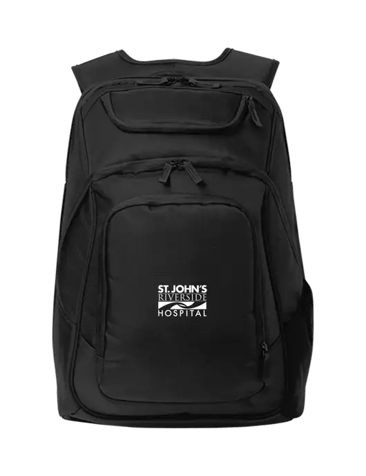Executive Black Laptop Backpack w/St. John's Riverside Logo