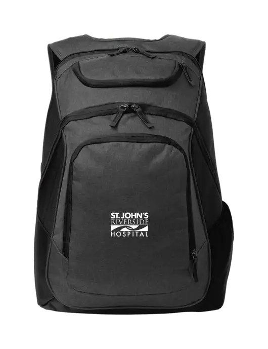 Executive Graphite Heather/Black Laptop Backpack w/St. John's Riverside Logo