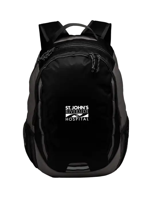 Ridge Black/Dark Charcoal Laptop Backpack w/St. John's Riverside Logo