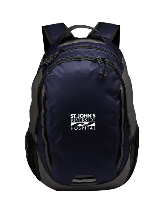 Ridge Deep Navy/Dark Charcoal Laptop Backpack w/St. John's Riverside Logo