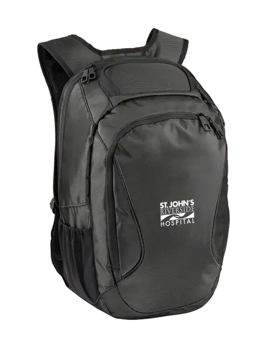Stealth Dark Grey/Black Laptop Backpack w/St. John's Riverside Logo
