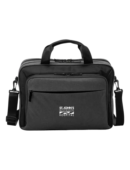 Travel Exec Graphite Heather/Black Laptop Briefcase w/St. John's Riverside Logo