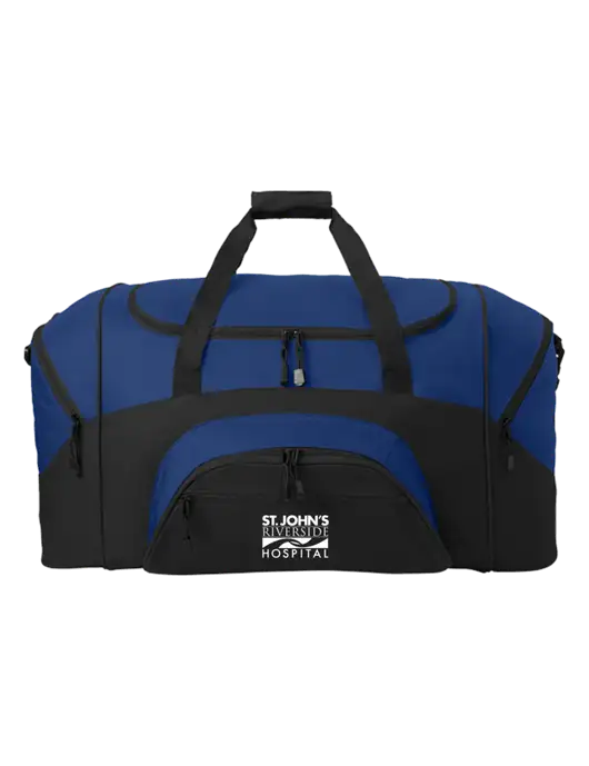 Standard Colorblock Royal/Black Sport Duffel w/St. John's Riverside Logo