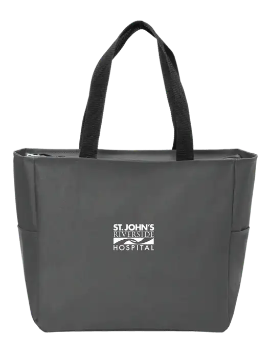 Everyday Charcoal Zip Tote Dark w/St. John's Riverside Logo